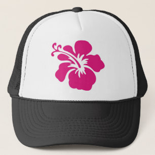 Pink Hibiscus Design Trucker Hat