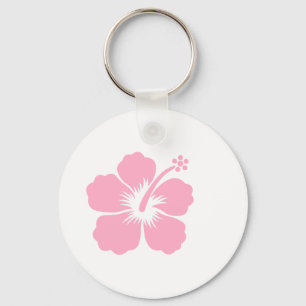 Pink hibiscus F Key Ring