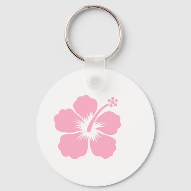 Pink hibiscus F Key Ring (Front)