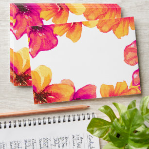 Pink Hibiscus Floral Bridal Shower Invitation Envelope