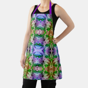 Pink Hibiscus Flower Abstract Distressed      Apron