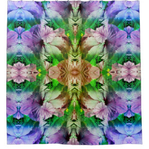 Pink Hibiscus Flower Abstract Distressed  Shower Curtain