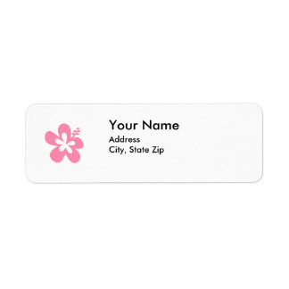 pink hibiscus flower address label