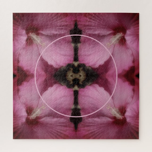 Pink Hibiscus Flower Create Your Own Photo Jigsaw Puzzle (Vertical)