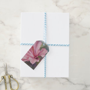 PINK HIBISCUS FLOWER GIFT TAGS