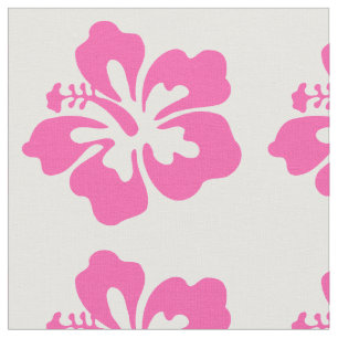 Pink Hibiscus Flower Hawaiian Beach Girly Vacation Fabric