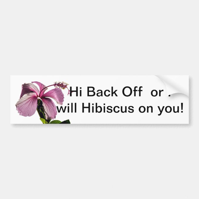 Pink Hibiscus Flower Side View Bumper Sticker (Front)