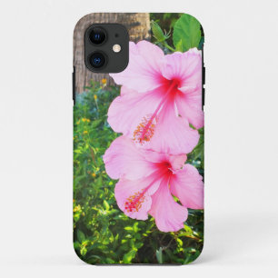 Pink Hibiscus flowers iPhone 11 Case