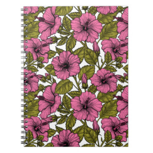 Pink hibiscus flowers notebook