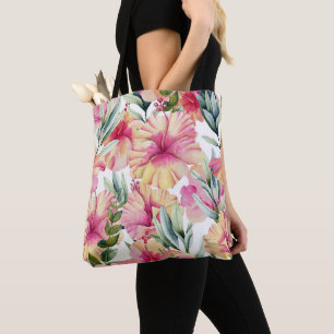 Pink Hibiscus Garden Tote Bag