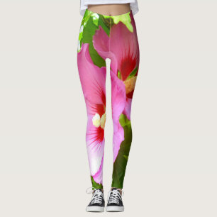 Pink Hibiscus Leggings