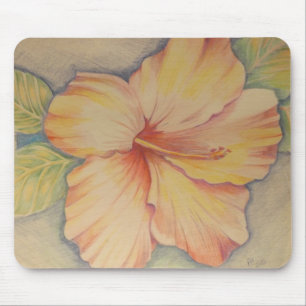 pink hibiscus mouse pad