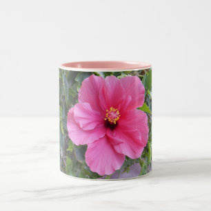 Pink Hibiscus mug - choose style & colour