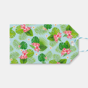 Pink Hibiscus Palm Gift Tag