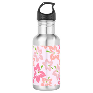 Pink Hibiscus, Pink Flowers, Pattern Of Flowers 532 Ml Water Bottle