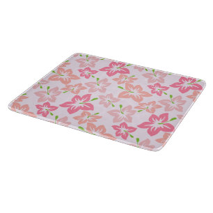 Pink Hibiscus, Pink Flowers, Pattern Of Flowers Cutting Board
