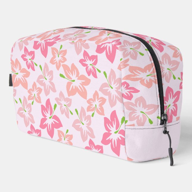 Pink Hibiscus, Pink Flowers, Pattern Of Flowers Dopp Kit (Right Corner)