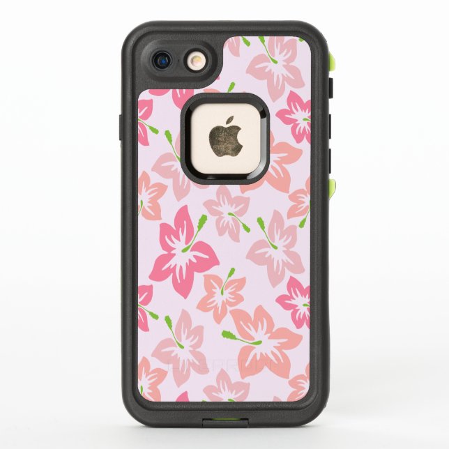 Pink Hibiscus, Pink Flowers, Pattern Of Flowers LifeProof iPhone Case (Back)