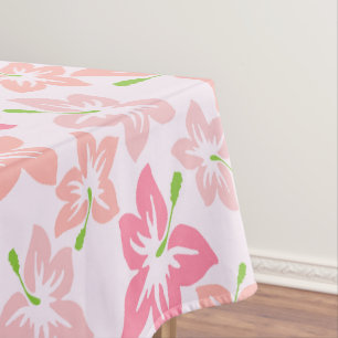 Pink Hibiscus, Pink Flowers, Pattern Of Flowers Tablecloth