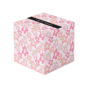 Pink Hibiscus, Pink Flowers, Your Name Cube