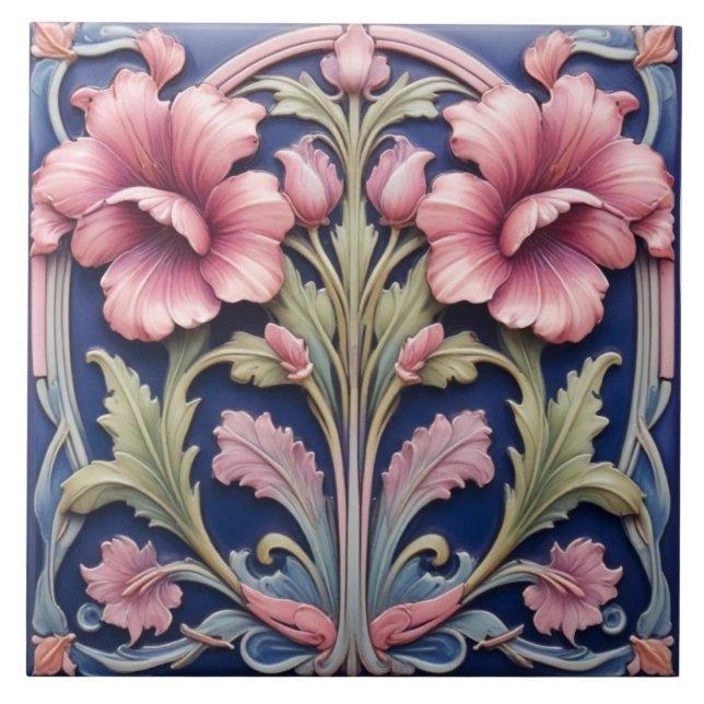 Pink Hibiscus Tile (Front)