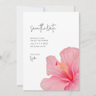 Pink Hibiscus • Tropical Bloom • Destination Save The Date