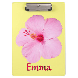 Pink Hibiscus Tropical Flower Clipboard