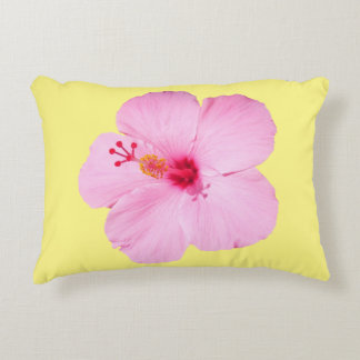 Pink Hibiscus Tropical Flower Decorative Cushion