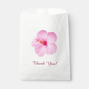 Pink Hibiscus Tropical Flower Favour Bags