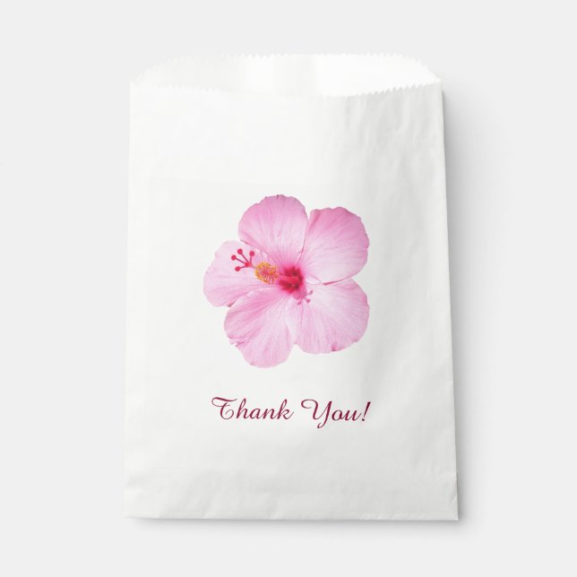 Pink Hibiscus Tropical Flower Favour Bags (Front)