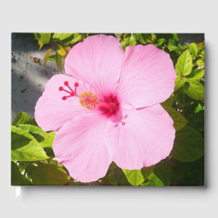 Pink Hibiscus Tropical Flower Guest Book