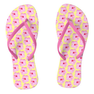 Pink Hibiscus Tropical Flower Jandals