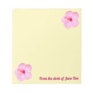 Pink Hibiscus Tropical Flower Notepad