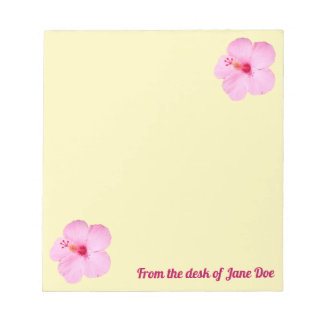 Pink Hibiscus Tropical Flower Notepad