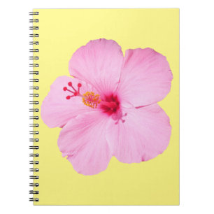 Pink Hibiscus Tropical Flower Spiral Notebook