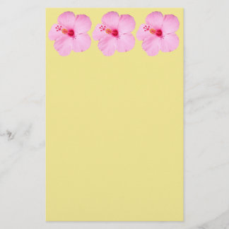 Pink Hibiscus Tropical Flower Stationery