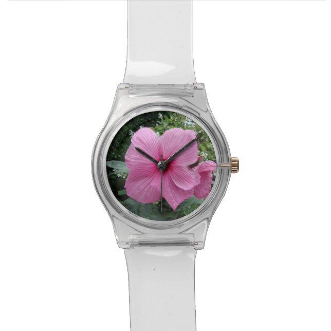 Pink Hibiscus Watch (Close Up)