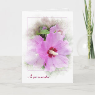 pink hibiscus with mask frame card
