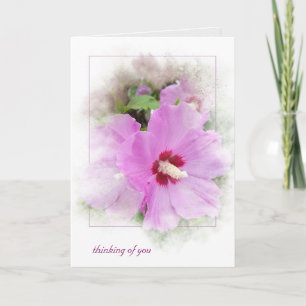 pink hibiscus with mask frame card
