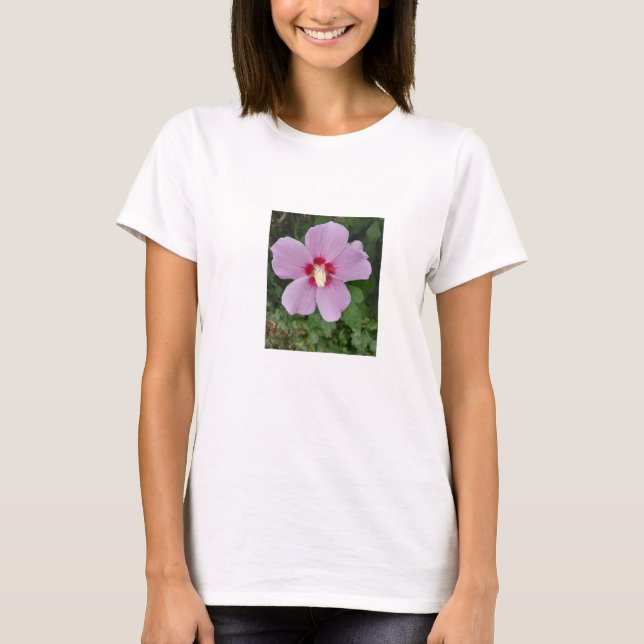 Pink Hibiscus Womans T-Shirt (Front)