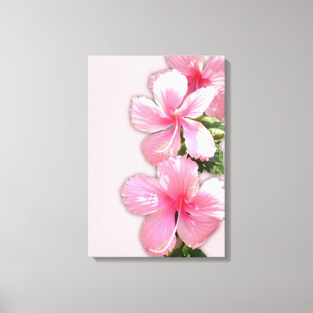 Pink Hibiscus Wrapped Canvas (Front)