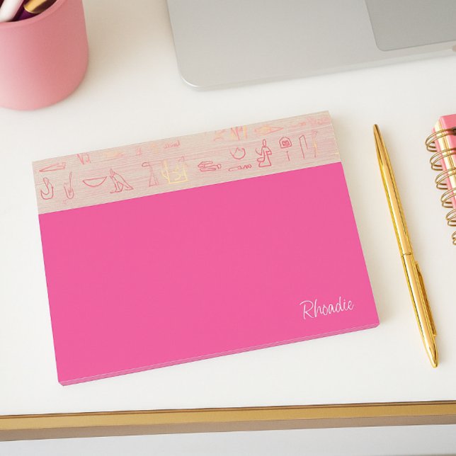 Pink Hieroglyph Luxe  Post-it Notes (Creator Uploaded)