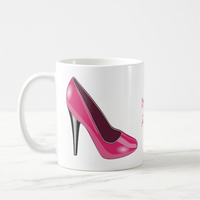 Pink High Heel Shoe Coffee Mug (Left)