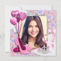 Pink High Heel Shoe Photo Quinceanera