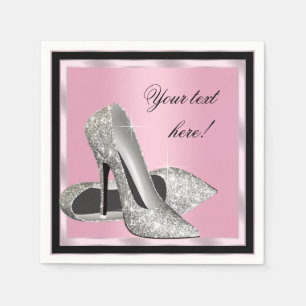 Pink High Heel Shoes Napkin
