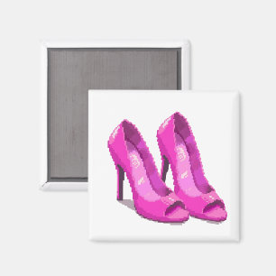 Pink High Heels 64-Bit Pixel Art Style Magnet