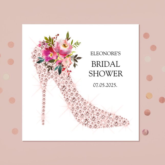 Pink High Heels Bridal Shower Napkin (Creator Uploaded)