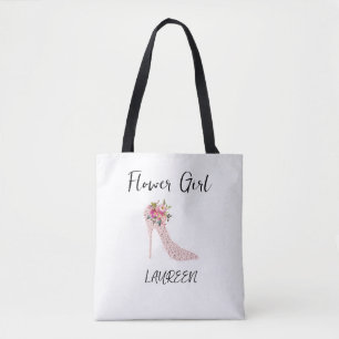 Pink High Heels Bridal Shower Tote Bags