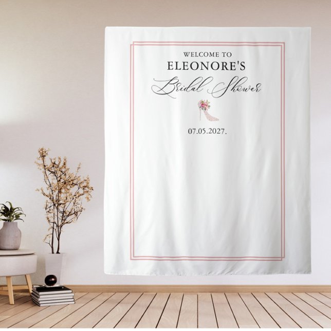 Pink High Heels Bridal Shower Welcome  Tapestry (Creator Uploaded)