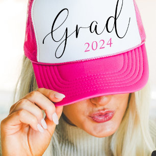 Pink High School Senior Class Of 2024 Graduation Trucker Hat
